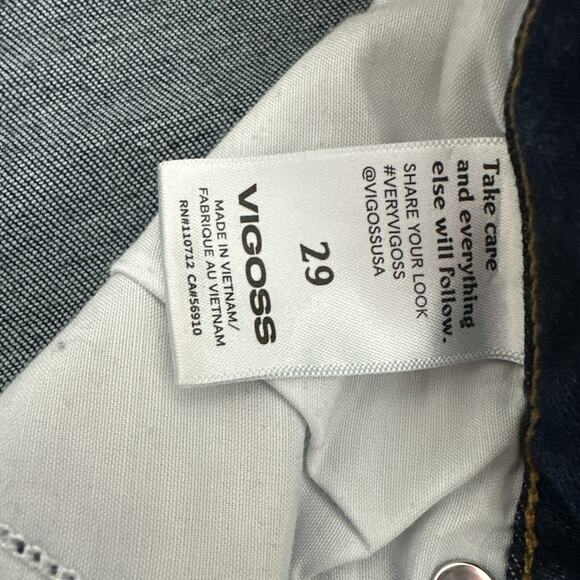 Vigoss Jeans Womens 29 Blue Bootcut Stretch High Rise Exposed Button Fly Lana - Picture 9 of 16